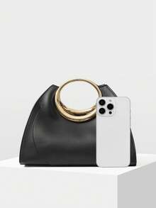 WOMEN'S HANDBAGS, EXQUISITE MINIMALIST COMMUTER DATING HANDBAGS - Black - View 4