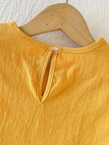 Cozy Pixies Conjunto informal de niña con flores amarillas - Amarillo - Ver 5