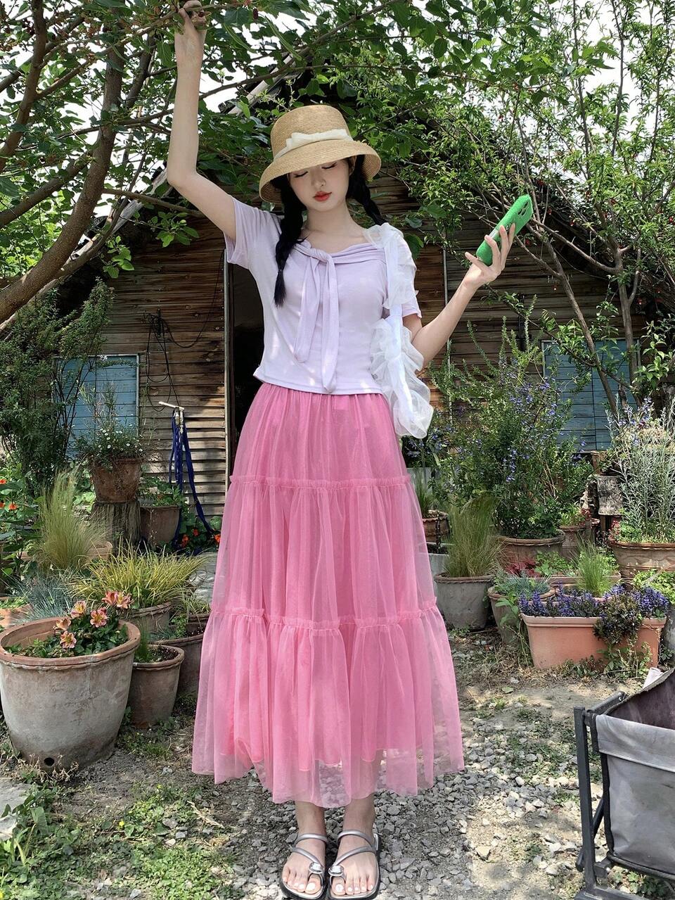 Women's Tulle Skirt, Korean Style Sweet And Cute Vacation Skirt
