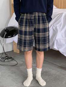 DAZY Tween Girls Plaid Woven Pajama Pants - Navy Blue - View 5