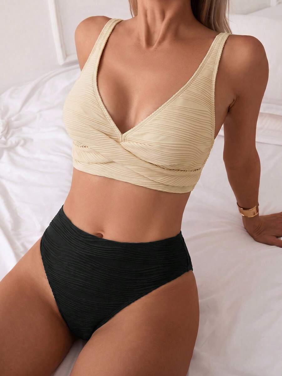 Swim Mod 2026 Spring/Summer Resort Minimalist Separate Bikini, Gathering Uplift High-End Swimwear For Women - Multicolor - View 1