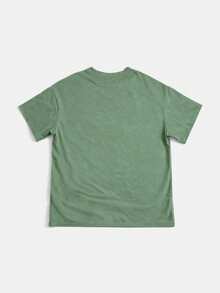 SUMWON Studios Graphic Tee Shirt Crew Neck Short Sleeve Cotton Blend Regular Fit Casual Wear Daily Comfort Style Youth - Green - View 2