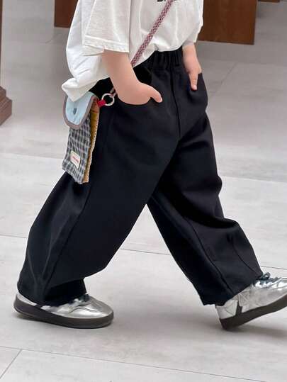 Dazy Kids Quần jean trơn màu thường ngày cho bé trai (size nhỏ)