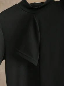 Manfinity VCAY 2pcs/Set Men's Solid Color Knit Casual Short Sleeve T-Shirts, Versatile Daily Wear - Black - View 6