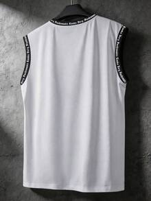 Manfinity Roghcode Áo tank top nam cổ tròn in hình Los Angeles phối đen trắng theo phong cách INS thời thượng, quà tặng cho bạn trai/chồng, quà kỷ niệm. - Nhiều màu - Xem 2