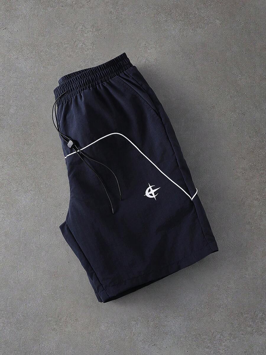 PAVTROS Pantalones cortos casuales y deportivos para hombre con diseño de cordón y correa en la cintura, para uso en la calle, de verano - Azul - Ver 1