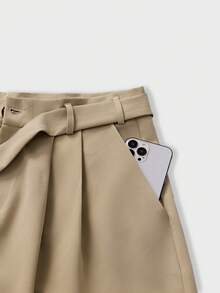 AXEPEAK Men's Casual Versatile Pocket Drawstring Pants, Suitable For Commuting And Business - Khaki - View 4