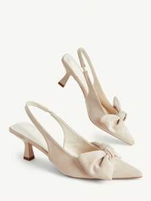CUCCOO CHICEST Casual Minimalist Solid Color Pointed Toe Women Pumps For Christmas Elegant Shoes Wedding Shoes Spring Shoes Bride Shoes - Beige A - View 3