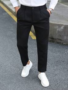 Manfinity Bizformal Quần dài nam màu đen kiểu dáng thường ngày - màu đen - Xem 3