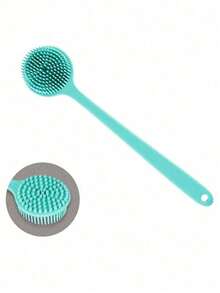 Cepillo de baño de silicona con mango largo, exfoliante corporal, limpiador de ducha y masajeador que produce abundante espuma, un regalo esencial para el baño del hogar - Multicolor - Ver 15