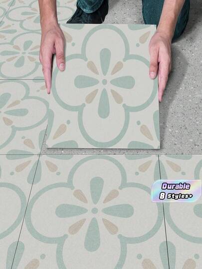 SHEIN 10 PIEZAS Pegatinas de piso autoadhesivas gruesas, resistentes al agua y al deslizamiento, con patrón impreso de grano de madera, fáciles de pelar y pegar, azulejos de vinilo para decoración del hogar, 20 x 30 cm, pegatinas, vinilos decorativos para decoración del hogar, artículos de decoración de primavera para renovar su hogar, pegatinas de decoración de festivales, regalos de cumpleaños y graduación