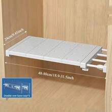 Adjustable Extendable Wardrobe Storage Rack, Metal Storage Shelf, DIY Partition Shelf, Suitable For Wardrobes, Cabinets, Kitchens, And Bathrooms - Multicolor - View 11