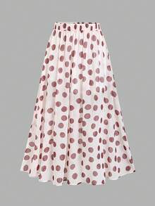 SHEIN Sweetro Bộ đồ 2 mảnh chấm bi dành cho nữ, thích hợp đi nghỉ mát, đi biển (áo và chân váy) - Màu be - Xem 7