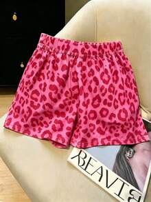 EMERY ROSE Pantalones cortos casuales de mujer con estampado de leopardo, estilo Y2K - Multicolor - Ver 1