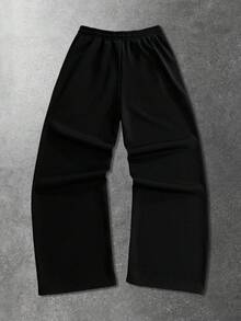 ROMWE MEN Men's Gothic Cross Print Sweatpants - Black - View 5