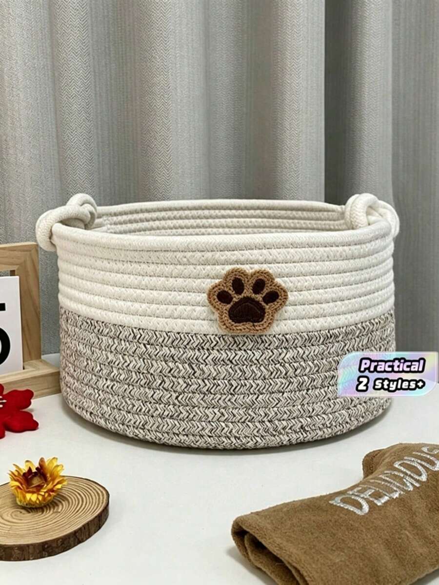 Giỏ đựng đồ chơi thú cưng gấp gọn với tay cầm chắc chắn - Hộp đựng đồ dùng cho thú cưng như thức ăn, quần áo và đồ dùng chăm sóc - Thiết kế dễ vệ sinh giúp nhà cửa luôn gọn gàng.