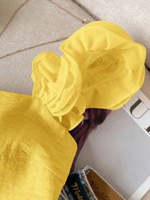 Muvela Women's Textured Ruffle Hem Sweet Fashion Camisole,Summer Top - Yellow - View 4
