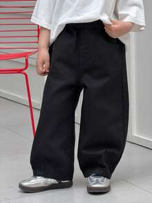 Dazy Kids Casual Solid Color Young Boys Jeans - Black - View 2