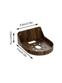 Haus Hana Router Monitor Bracket, Peach Wood Grain Household Camera Wall Mounted Shelf, No Punching Router Top Box Bracket, Monitor Bracket, Household Item Storage Rack, Peach Wood Grain Monitoring Storage Rack, Camera Bracket, Easy To Install Wall Mounted With No Punching, Equipped With Outlet Below, ABS Thickened Material Moisture-Proof And Rust Proof, Durable And Strong Load-Bearing Capacity, Suitable For Moving, Housewarming Gifts, Home Decoration, And Home Essentials. - Multicolor - View 3