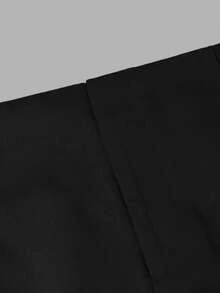 Auralis Quần tây ống đứng thanh lịch mới dành cho công sở/quần tây công sở kiểu dáng suông, xếp ly phía trước, màu mơ, thích hợp cho mùa cưới/quần tây ôm dáng kiểu đuôi cá, phù hợp cho văn phòng. - màu đen - Xem 3