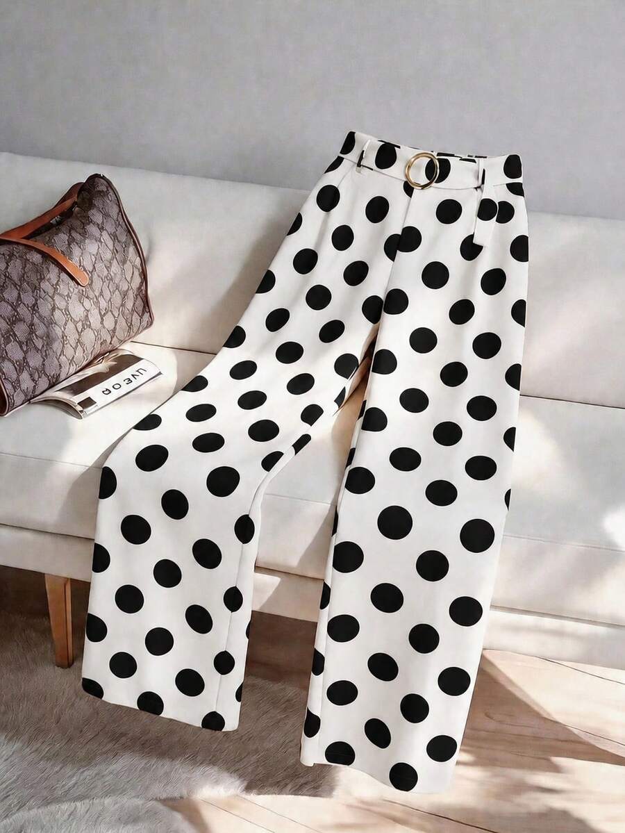 GlowEve CURVE Plus Size Women's Pants, Romantic Suitable For Dates Gym And Commuting, Versatile Fashionable Pattern, Suitable For Autumn And Brown - Multicolor - View 1