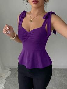 Camiseta de mujer elegante y romántica - Morado - Ver 3