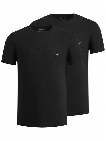 Armani 2 Pack Men's T-Shirts Black