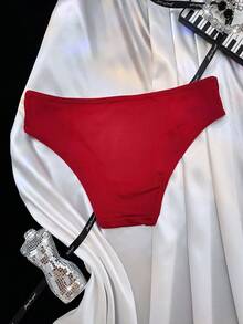 MidnightGlam 1pc Side Metal Butterfly Decor Women's G-String - Burgundy - View 5