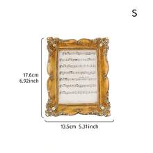 Cirelle 1 pieza, Marco de foto decorativo rectangular con grabado estilo barroco dorado, hecho de resina con estilo europeo retro para almacenamiento y exhibición de fotos en interiores, realzando la atmósfera de la corte francesa, adecuado para marcos decorativos en dormitorios, salas de estar, vestíbulos, salas de estudio, mesas de boda, etc., para ocasiones de regalo como bodas, fiestas de inauguración de la casa, etc., como marco de foto artístico, marco para tarjeta de asiento de boda y como accesorio de fondo para fotografía. - 1PC - Ver 4