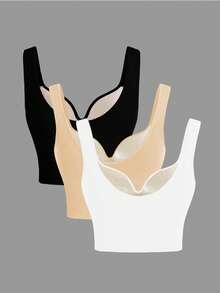 Velisys Velisys Damen Einfarbiger Alltags Fitness Sport-BH - Verschiedenfarbig - View 2