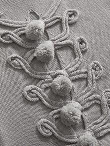 ROMWE Summer Outfits Romantic Hollow-Out Snap Button Design Square Neck Bodycon Knit Top - Grey - View 3