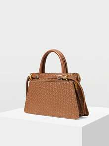 MOTF PREMIUM LADIES HANDBAG, EXQUISITE BUCKLE COMMUTER BAG - Brown - View 2