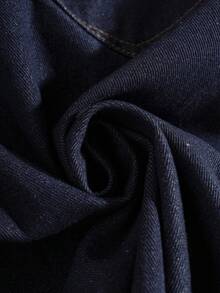 GARFIELD | SHEIN Quần short denim nam họa tiết hoạt hình có túi, kiểu dáng thường ngày. - Rửa tối - Xem 8