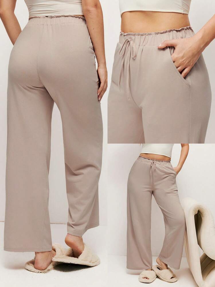 Soft Cotton Wide Fit Women Lounge Bottom Pajama Pants Pajama Style Trousers