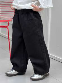 Dazy Kids Casual Solid Color Young Boys Jeans - Black - View 7