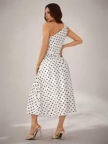 SHEIN PETITE Đầm midi không tay họa tiết chấm bi cho nữ, đầm dự lễ hội, đầm dự tiệc, đầm mùa hè, đầm dự đám cưới cho nữ, đầm tốt nghiệp, đầm thanh lịch cho nữ, trang phục dự lễ hội âm nhạc, đầm dự tiệc trà, đầm chấm bi, đầm midi chữ A chấm bi lấy cảm hứng từ phong cách vintage cho nữ, đầm thập niên 1950 cho nữ, đầm ruy băng, đầm dạ hội sang trọng cho nữ, đầm tốt nghiệp cho nữ, đầm mùa hè cho nữ - Đen và trắng - Xem 2