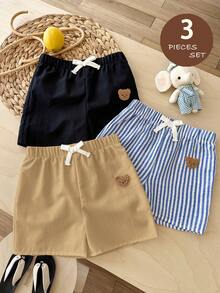 LMoss Kids Quần short thường ngày có dây rút, in hình gấu dành cho bé trai. - Nhiều màu - Xem 1