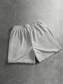 PAVTROS Men's Elastic Waist Drawstring Casual Summer Versatile Shorts Wide Leg - Grey - View 3