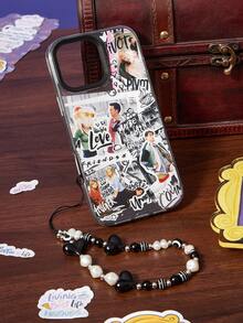 FRIENDS X SHEIN Funda para teléfono móvil iPhone15 adecuada para el collage de viento oscuro de Ti De Cool, correa de linterna de estrella antiperidida de personalidad de nicho que no choca - Multicolor - Ver 7