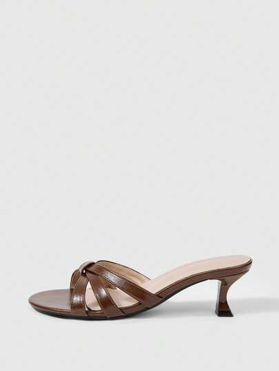 Sleekvia Women's High-Heeled Sandals, Strappy, Simple, Commuter-Friendly, Elegant, Comfortable, Versatile