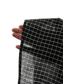 SHEIN EZwear 女款休閒極簡黑色格紋側綁帶長裙/長裙/格紋裙/格子裙/黑色裙 - 黑色 - 查看 8
