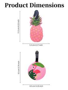 Joivida 1/2Pcs Tropical Luggage Tags, Cute Pineapple & Flamingo Silicone/PVC Suitcase Tags, Anti-Lost Travel Baggage ID Tags, Waterproof Soft Rubber Name Labels With Adjustable Strap, Perfect For Travel Accessories, 2 Styles Optional - Multicolor - View 5
