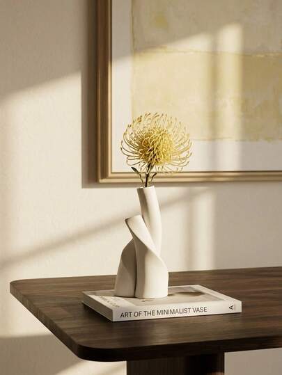 Cirelle 1pc,Nordic Style Irregular Vase, 2PCS Cream Colored High-End Floral Ware, Simple Design Decoration Ornament For Living Room And Study, Ins Style Decoration, Is The Best Choice For Christmas, Halloween, Valentine's Day, New Year And Birthday Gifts