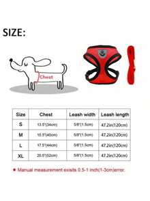 Juego de arnés y correa para mascotas (perros y gatos) - Arnés ajustable a prueba de escape con correa de , arnés de malla transpirable para perros y gatos pequeños y medianos, kit de entrenamiento y paseo - Rojo - Ver 11