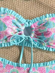 Soleia Women's Beach Vacation Shell Print Swimwear Set - Multicolor - View 5