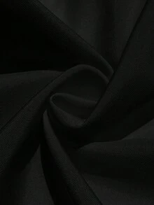 Auralis 大码女式纯色金属单排扣短袖休闲衬衫 - 黑色 - 查看 6