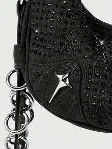 ROMWE Grunge Punk Bolso de mujer - Negro - Ver 3