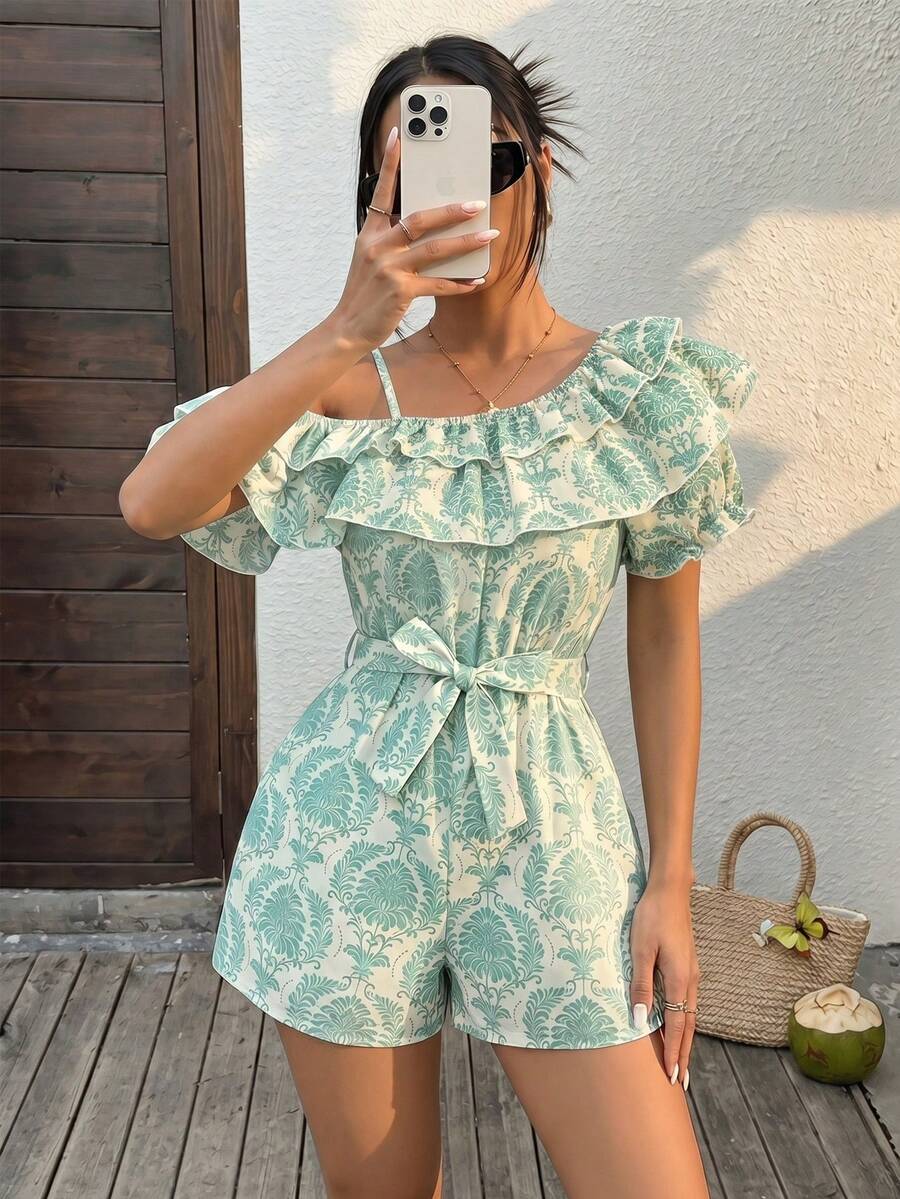Bộ áo liền quần cho bé gái tuổi teen, kiểu dáng hai dây thời trang, phù hợp cho các hoạt động mùa hè. - Nhiều màu - Xem 1
