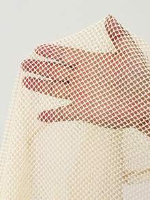 SHEIN Women's Sexy Beige Mesh Sheer Camisole Dress, Beach Party Cover Up For Swimsuit, Vacation Wear Summer - Beige - View 7