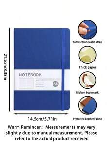 Juego de cuadernos con tapa dura A5 - Cubierta de piel de PU, 200 páginas/100 páginas, adecuado para la escuela, la universidad, el trabajo, los viajes - Cuaderno de rayas, conveniente para tomar notas - Multicolor - Ver 3